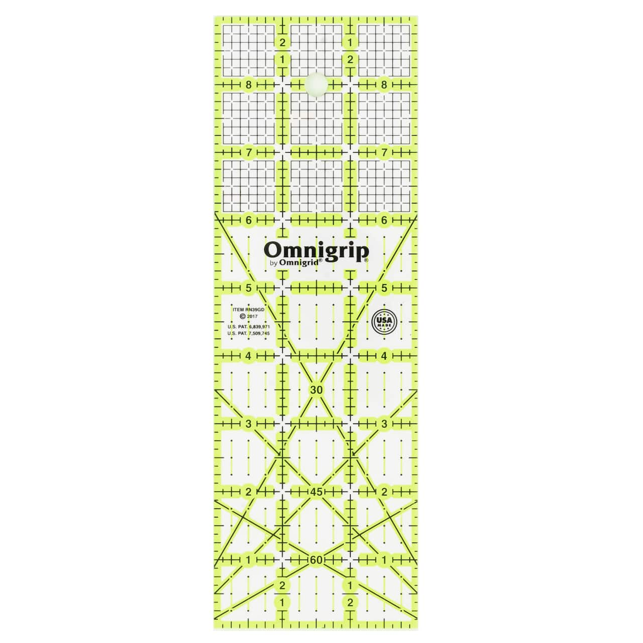 Omnigrid&#xAE; Omnigrip Rectangle Quilting Grid Ruler, 3&#x22; x 9&#x22;